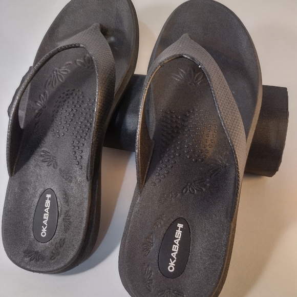 Okabashi Flip-flops, Black, Sz L.  Men or Women's - Picture 3 of 4
